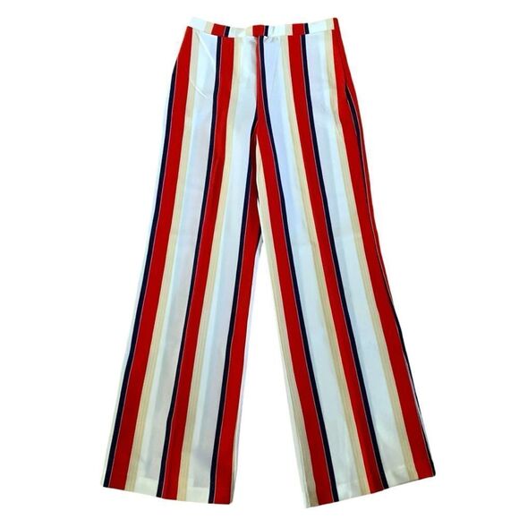 Vintage Hi Waisted Striped Trouser Pants - Picture 2 of 7